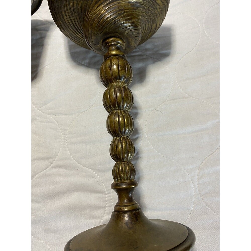 2 Maitland Smith Heavy Brass Candle Holders 11-11.5”Handmade In The Philippines - Picture 5 of 16